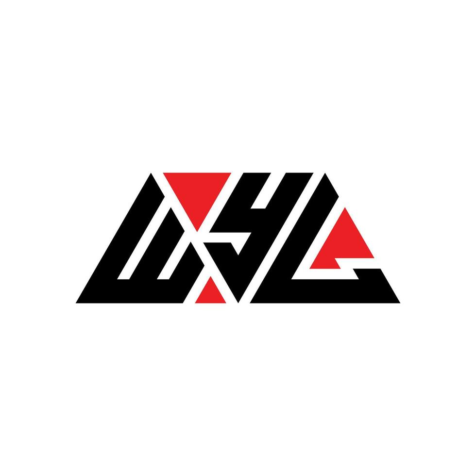 diseño de logotipo de letra de triángulo wyl con forma de triángulo. monograma de diseño del logotipo del triángulo wyl. plantilla de logotipo de vector de triángulo wyl con color rojo. logo triangular wyl logo simple, elegante y lujoso. Wyl