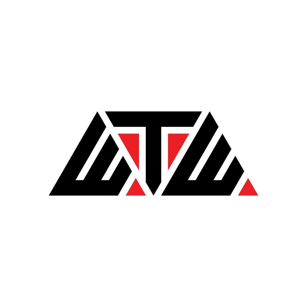 wtw diseño de logotipo de letra triangular con forma de triángulo. monograma de diseño del logotipo del triángulo wtw. wtw plantilla de logotipo de vector de triángulo con color rojo. logotipo triangular wtw logotipo simple, elegante y lujoso. wtw