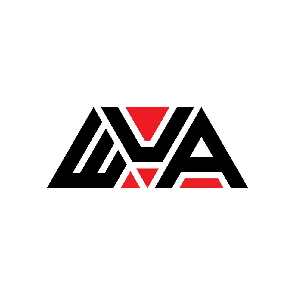 diseño de logotipo de letra wua triángulo con forma de triángulo. monograma de diseño del logotipo del triángulo wua. plantilla de logotipo de vector de triángulo wua con color rojo. logo triangular wua logo simple, elegante y lujoso. guau