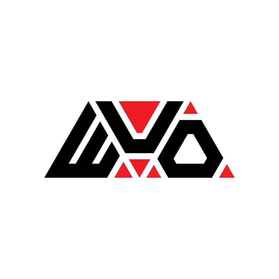 diseño de logotipo de letra triangular wuo con forma de triángulo. monograma de diseño del logotipo del triángulo wuo. plantilla de logotipo de vector de triángulo wuo con color rojo. logotipo triangular wuo logotipo simple, elegante y lujoso. wuo