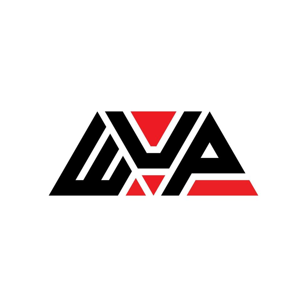 diseño de logotipo de letra triangular wup con forma de triángulo. monograma de diseño del logotipo del triángulo wup. plantilla de logotipo de vector de triángulo wup con color rojo. logo triangular wup logo simple, elegante y lujoso. wup