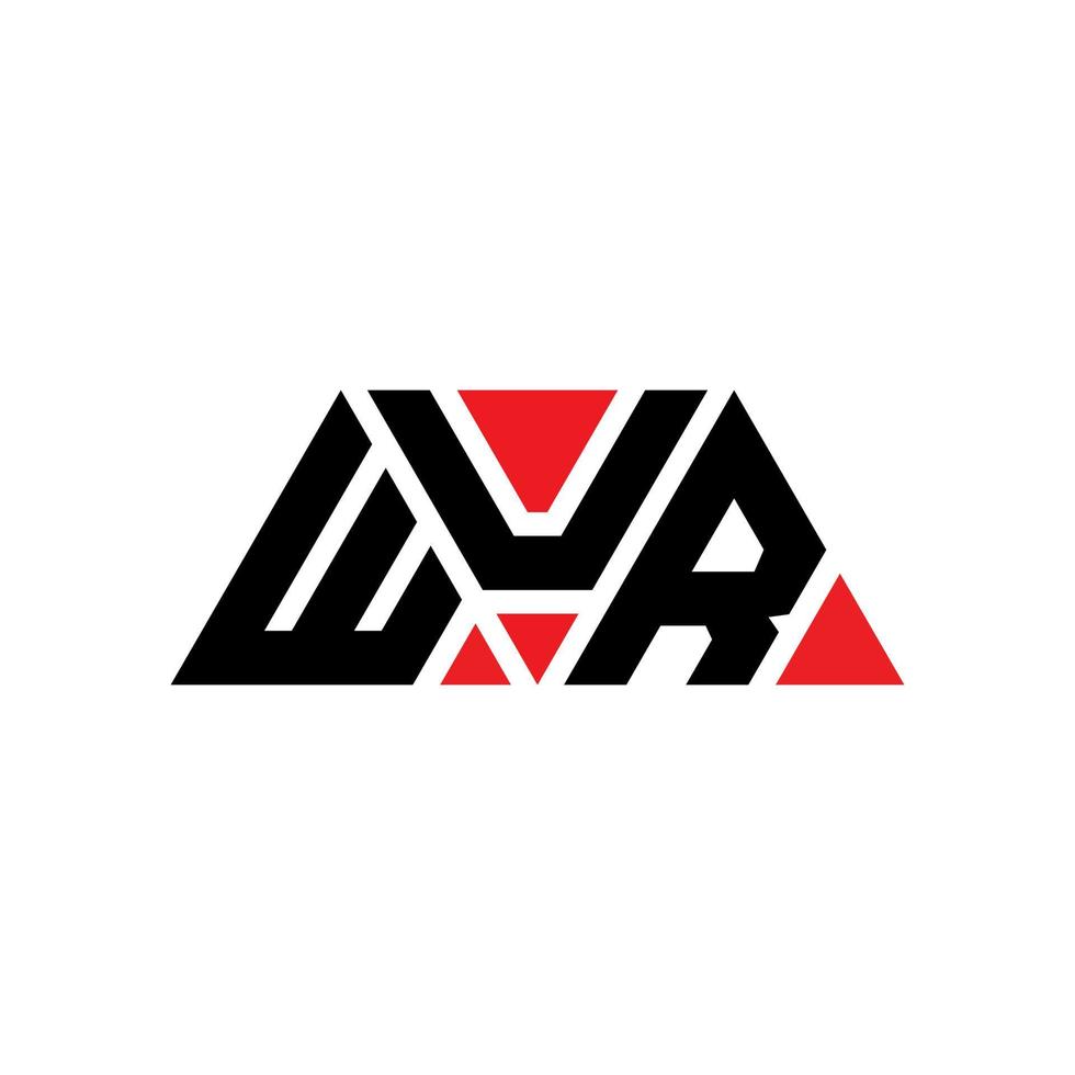 diseño de logotipo de letra wur triángulo con forma de triángulo. monograma de diseño del logotipo del triángulo wur. plantilla de logotipo de vector de triángulo wur con color rojo. logo triangular wur logo simple, elegante y lujoso. wur