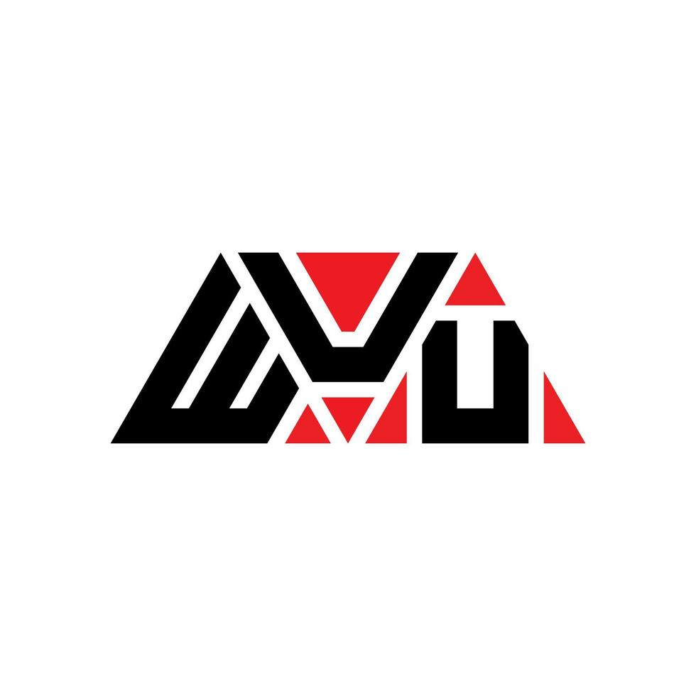 WUU triangle letter logo design with triangle shape. WUU triangle logo design monogram. WUU triangle vector logo template with red color. WUU triangular logo Simple, Elegant, and Luxurious Logo. WUU