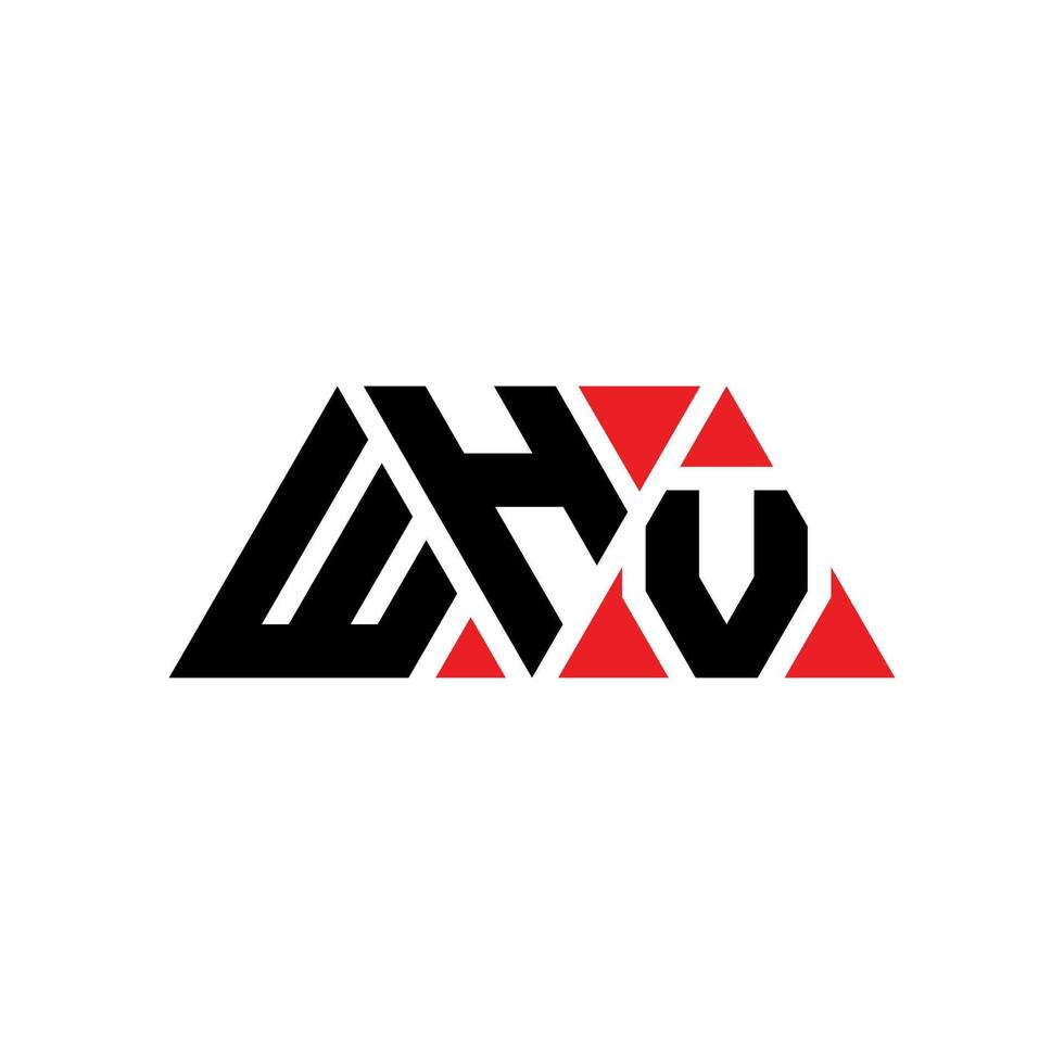 diseño de logotipo de letra triangular whv con forma de triángulo. monograma de diseño de logotipo de triángulo whv. plantilla de logotipo de vector de triángulo whv con color rojo. logotipo triangular whv logotipo simple, elegante y lujoso. por qué