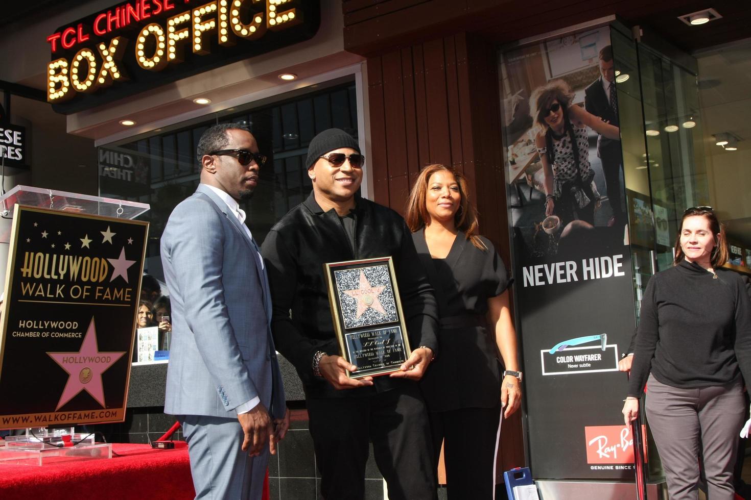 LOS ANGELES, JAN 21 -  Sean Combs, LL Cool J, Queen Latifah at the LL Cool J Hollywood Walk of Fame Ceremony at the Hollywood and Highland on January 21, 2016 in Los Angeles, CA photo