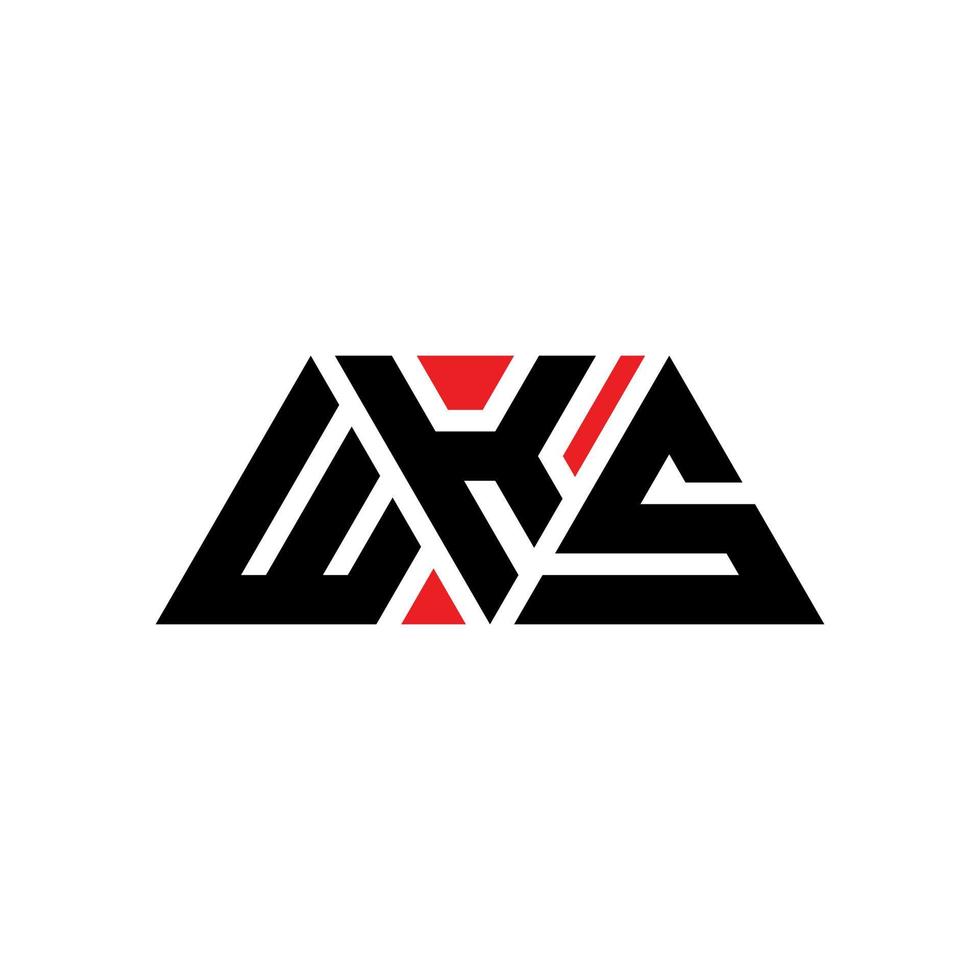 wks diseño de logotipo de letra triangular con forma de triángulo. monograma de diseño de logotipo de triángulo wks. wks plantilla de logotipo de vector de triángulo con color rojo. wks logo triangular logo simple, elegante y lujoso. semanas