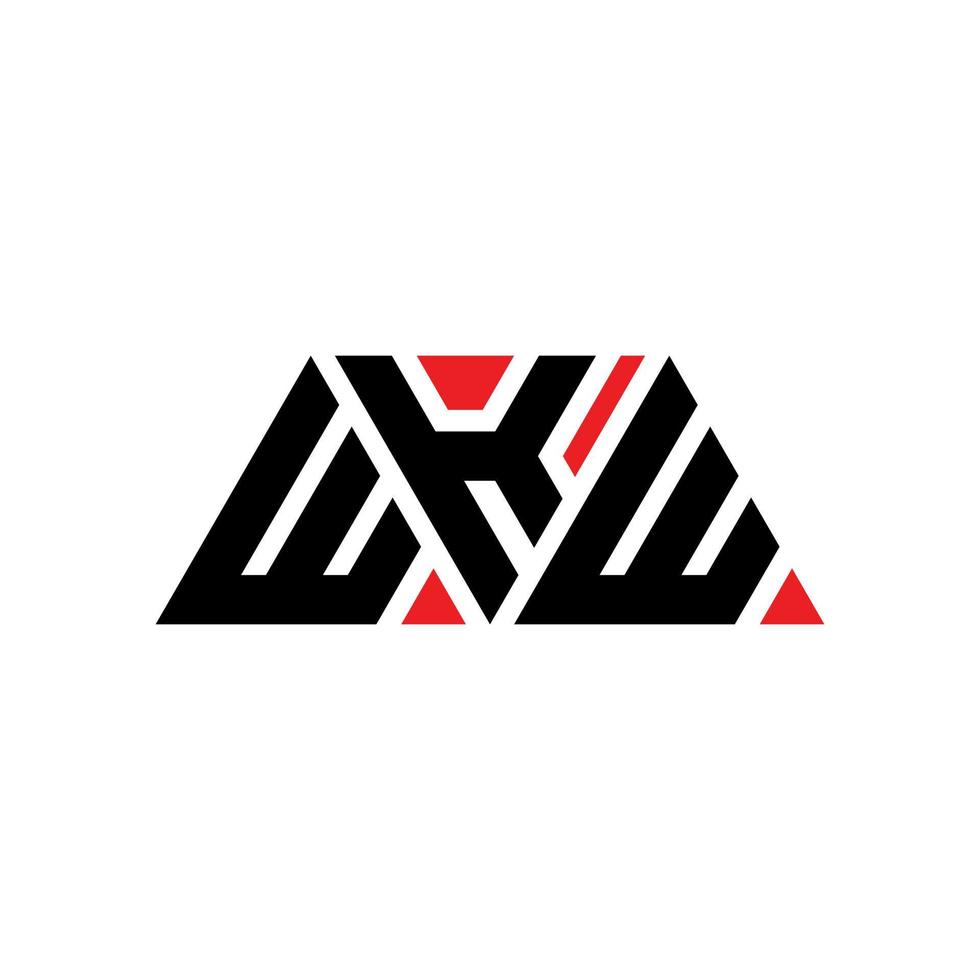 WKW triangle letter logo design with triangle shape. WKW triangle logo design monogram. WKW triangle vector logo template with red color. WKW triangular logo Simple, Elegant, and Luxurious Logo. WKW