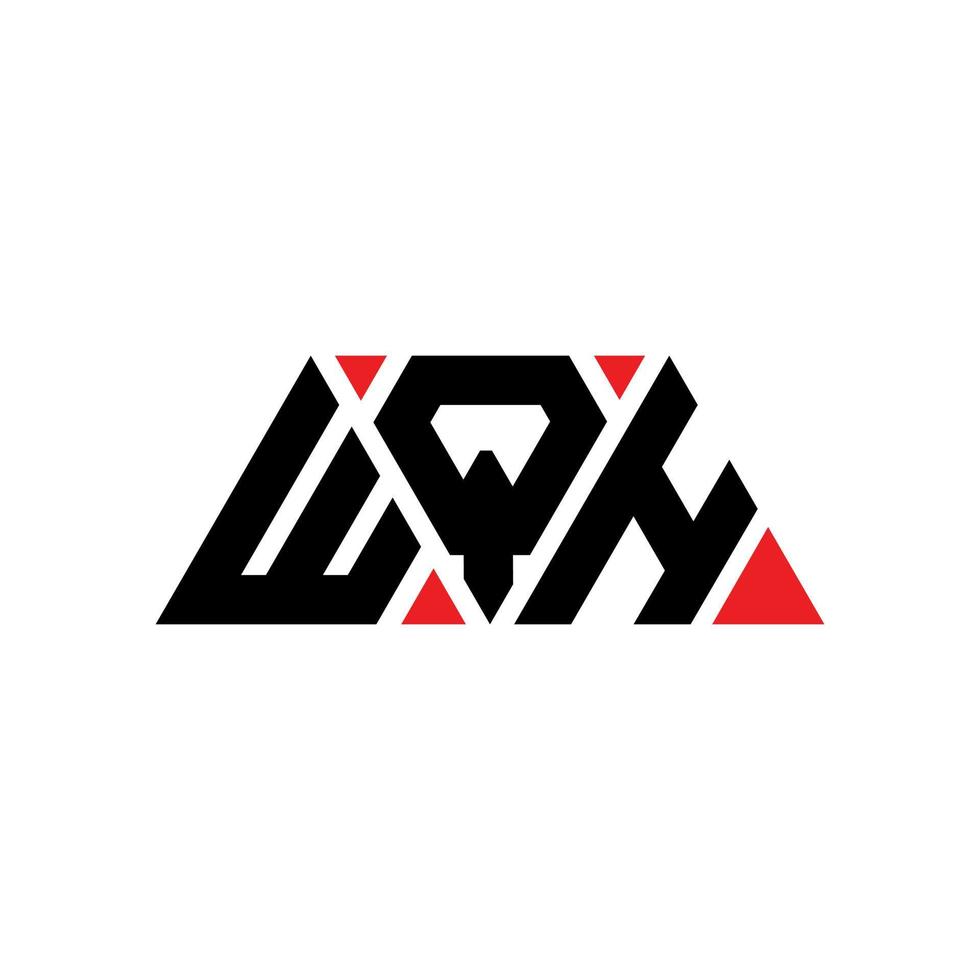 diseño de logotipo de letra triangular wqh con forma de triángulo. monograma de diseño de logotipo de triángulo wqh. plantilla de logotipo de vector de triángulo wqh con color rojo. logotipo triangular wqh logotipo simple, elegante y lujoso. wqh