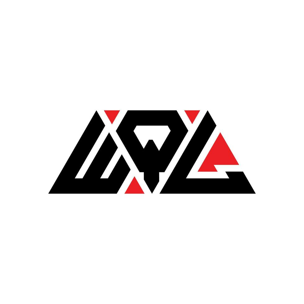 diseño de logotipo de letra triangular wql con forma de triángulo. monograma de diseño de logotipo de triángulo wql. plantilla de logotipo de vector de triángulo wql con color rojo. logotipo triangular wql logotipo simple, elegante y lujoso. wql