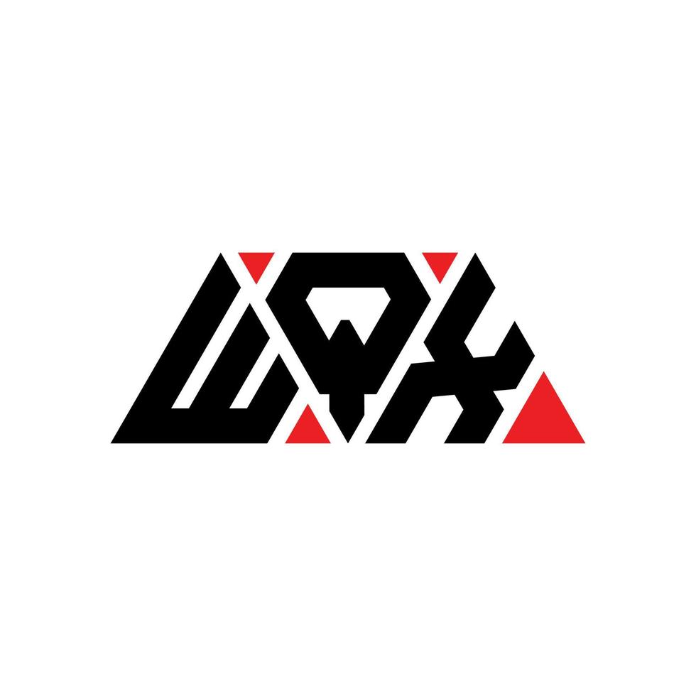 diseño de logotipo de letra triangular wqx con forma de triángulo. monograma de diseño del logotipo del triángulo wqx. plantilla de logotipo de vector de triángulo wqx con color rojo. logotipo triangular wqx logotipo simple, elegante y lujoso. wqx