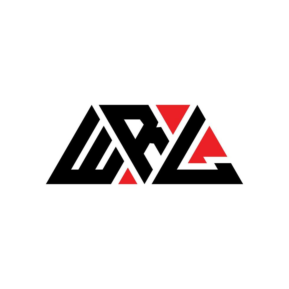 wrl diseño de logotipo de letra triangular con forma de triángulo. monograma de diseño de logotipo de triángulo wrl. plantilla de logotipo de vector de triángulo wrl con color rojo. logo triangular wrl logo simple, elegante y lujoso. enrollar