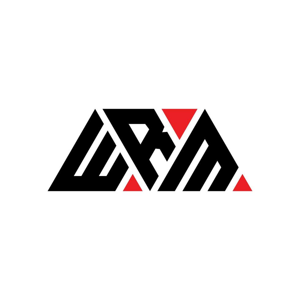 diseño de logotipo de letra triangular wrm con forma de triángulo. monograma de diseño de logotipo de triángulo wrm. plantilla de logotipo de vector de triángulo wrm con color rojo. logotipo triangular wrm logotipo simple, elegante y lujoso. wrm