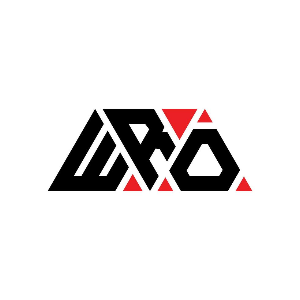 diseño de logotipo de letra de triángulo wro con forma de triángulo. monograma de diseño de logotipo de triángulo equivocado. plantilla de logotipo de vector de triángulo wro con color rojo. wro logo triangular logo simple, elegante y lujoso. mal