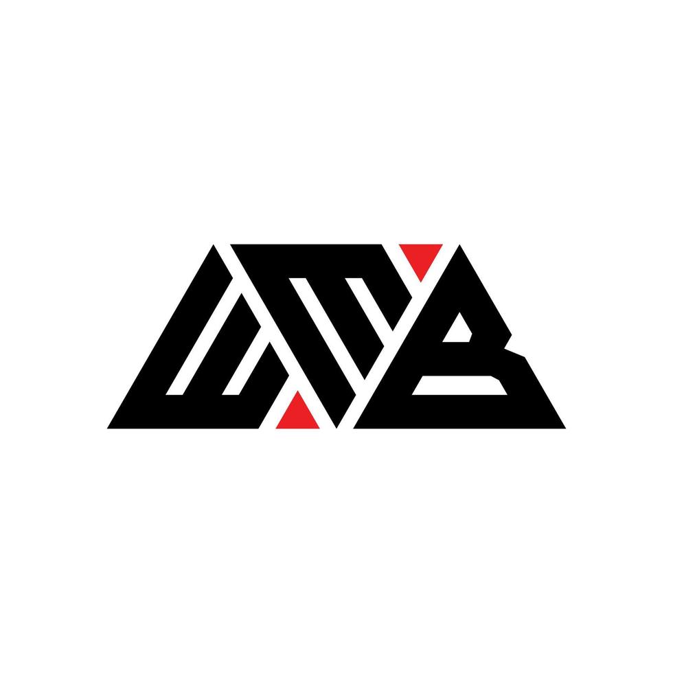 diseño de logotipo de letra triangular wmb con forma de triángulo. monograma de diseño del logotipo del triángulo wmb. plantilla de logotipo de vector de triángulo wmb con color rojo. logo triangular wmb logo simple, elegante y lujoso. wmb