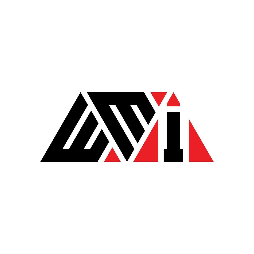 diseño de logotipo de letra triangular wmi con forma de triángulo. monograma de diseño del logotipo del triángulo wmi. plantilla de logotipo de vector de triángulo wmi con color rojo. logotipo triangular wmi logotipo simple, elegante y lujoso. wmi