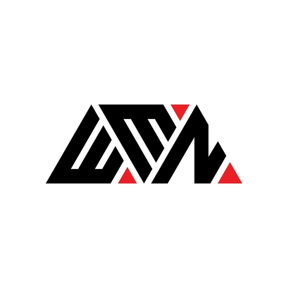 diseño de logotipo de letra triangular wmn con forma de triángulo. monograma de diseño de logotipo de triángulo wmn. plantilla de logotipo de vector de triángulo wmn con color rojo. logotipo triangular wmn logotipo simple, elegante y lujoso. mujer