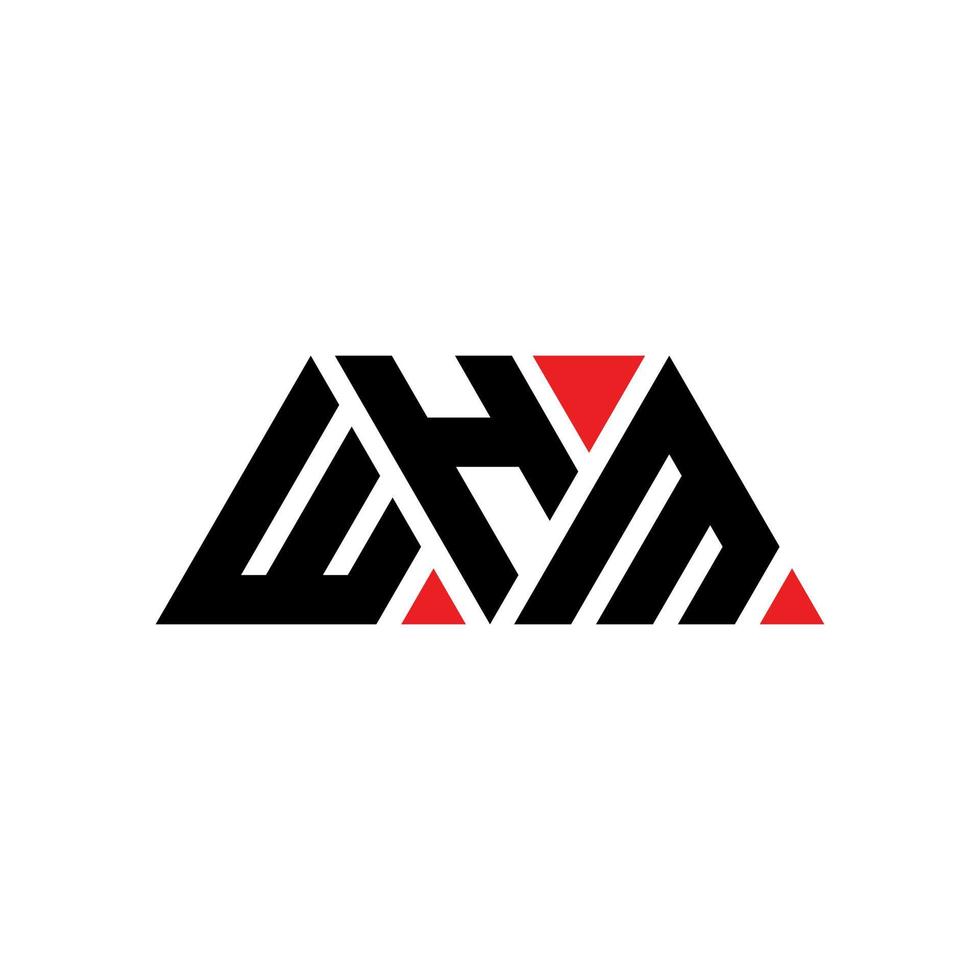 diseño de logotipo de letra triangular whm con forma de triángulo. monograma de diseño de logotipo de triángulo whm. plantilla de logotipo de vector de triángulo whm con color rojo. logotipo triangular whm logotipo simple, elegante y lujoso. whm