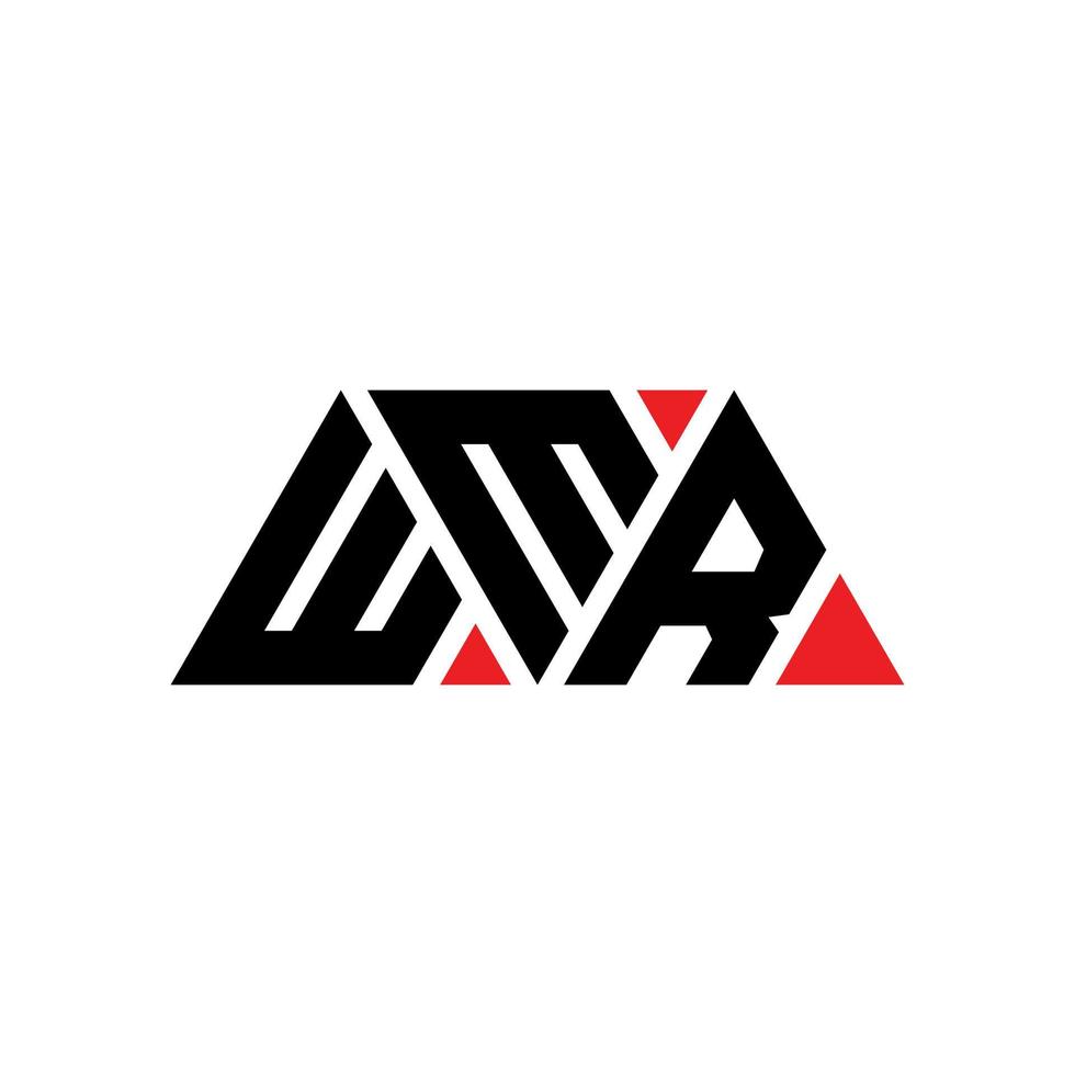 wmr diseño de logotipo de letra triangular con forma de triángulo. monograma de diseño del logotipo del triángulo wmr. plantilla de logotipo de vector de triángulo wmr con color rojo. logo triangular wmr logo simple, elegante y lujoso. wmr