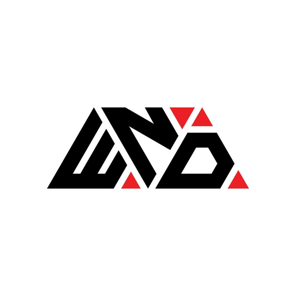 diseño de logotipo de letra de triángulo wnd con forma de triángulo. monograma de diseño de logotipo de triángulo wnd. plantilla de logotipo de vector de triángulo wnd con color rojo. logo triangular wnd logo simple, elegante y lujoso. viento