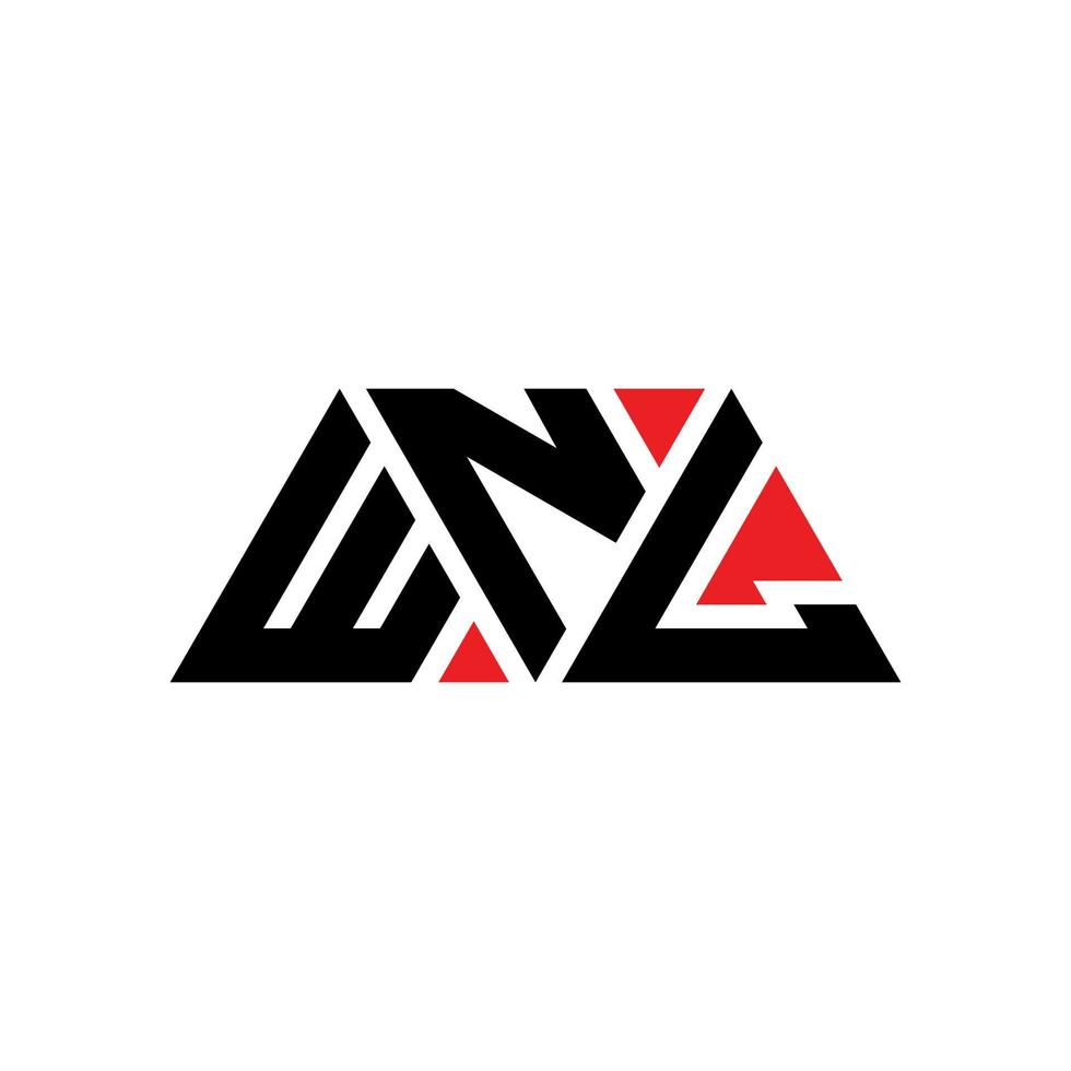 diseño de logotipo de letra de triángulo wnl con forma de triángulo. monograma de diseño de logotipo de triángulo wnl. plantilla de logotipo de vector de triángulo wnl con color rojo. logo triangular wnl logo simple, elegante y lujoso. wnl