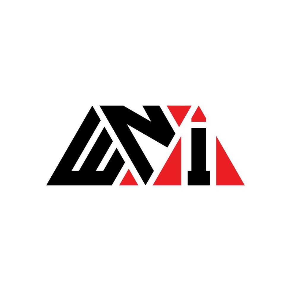 diseño de logotipo de letra triangular wni con forma de triángulo. monograma de diseño del logotipo del triángulo wni. plantilla de logotipo de vector de triángulo wni con color rojo. logotipo triangular wni logotipo simple, elegante y lujoso. wni