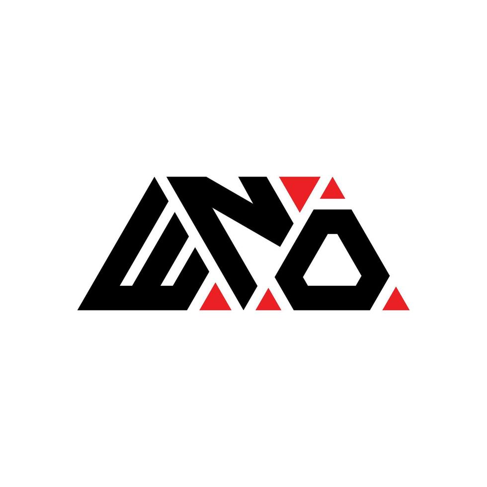 WNO triangle letter logo design with triangle shape. WNO triangle logo design monogram. WNO triangle vector logo template with red color. WNO triangular logo Simple, Elegant, and Luxurious Logo. WNO