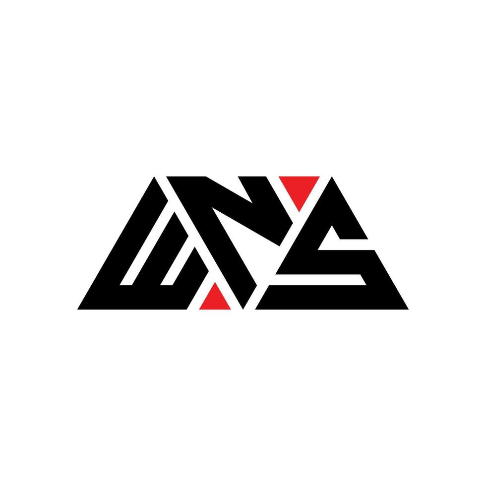 diseño de logotipo de letra triangular wns con forma de triángulo. monograma de diseño del logotipo del triángulo wns. plantilla de logotipo de vector de triángulo wns con color rojo. logotipo triangular de wns logotipo simple, elegante y lujoso. wns