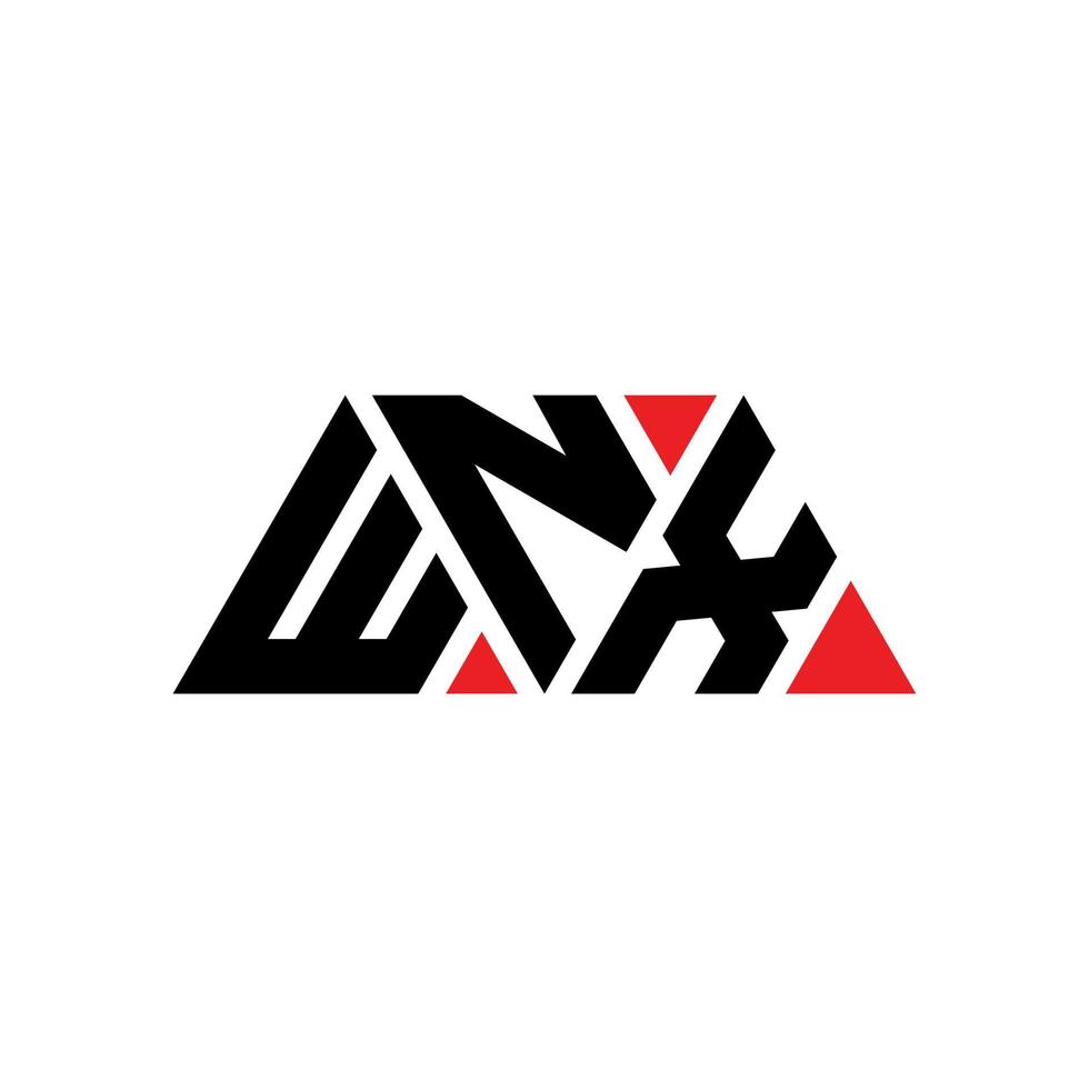 diseño de logotipo de letra triangular wnx con forma de triángulo. monograma de diseño del logotipo del triángulo wnx. plantilla de logotipo de vector de triángulo wnx con color rojo. logo triangular wnx logo simple, elegante y lujoso. wnx