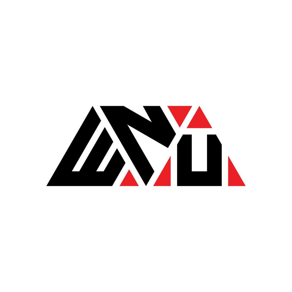 wnu diseño de logotipo de letra triangular con forma de triángulo. monograma de diseño del logotipo del triángulo wnu. plantilla de logotipo de vector de triángulo wnu con color rojo. logotipo triangular wnu logotipo simple, elegante y lujoso. wnu