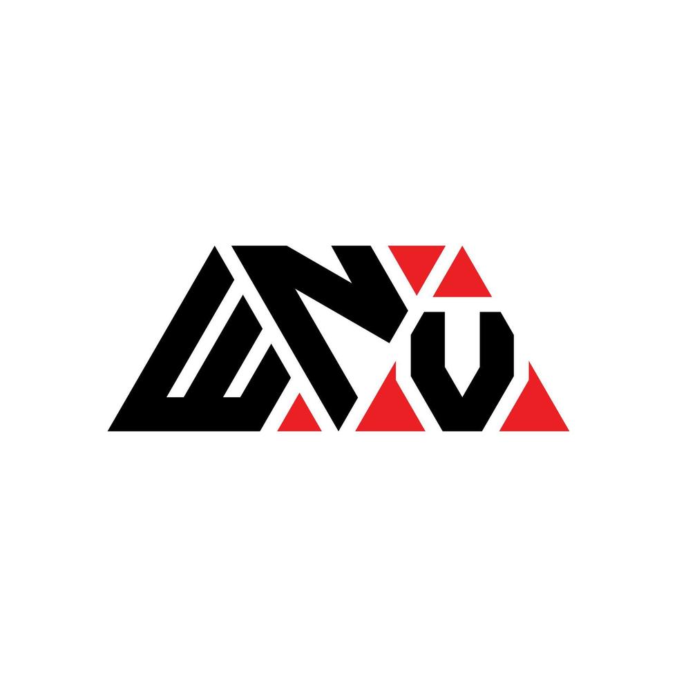 diseño de logotipo de letra triangular wnv con forma de triángulo. monograma de diseño del logotipo del triángulo wnv. plantilla de logotipo de vector de triángulo wnv con color rojo. logo triangular wnv logo simple, elegante y lujoso. wnv