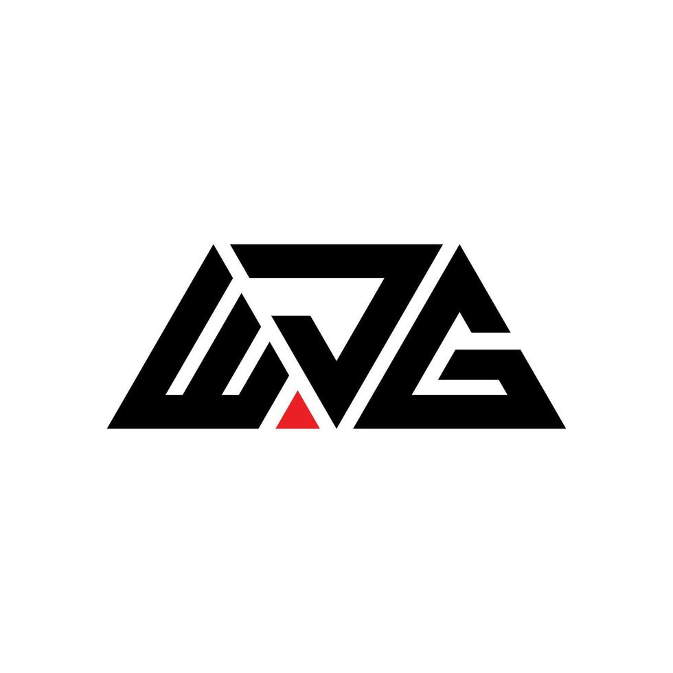 WJG triangle letter logo design with triangle shape. WJG triangle logo design monogram. WJG triangle vector logo template with red color. WJG triangular logo Simple, Elegant, and Luxurious Logo. WJG