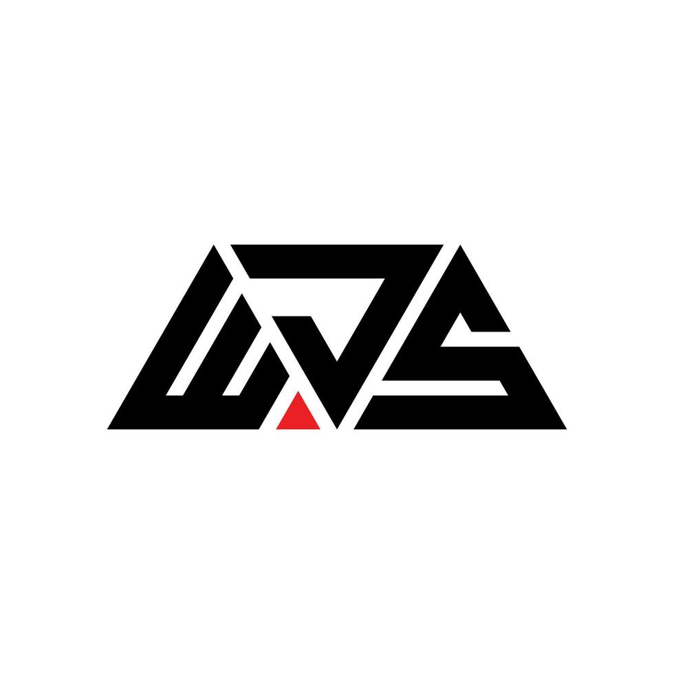 diseño de logotipo de letra triangular wjs con forma de triángulo. monograma de diseño del logotipo del triángulo wjs. plantilla de logotipo de vector de triángulo wjs con color rojo. logo triangular wjs logo simple, elegante y lujoso. wjs