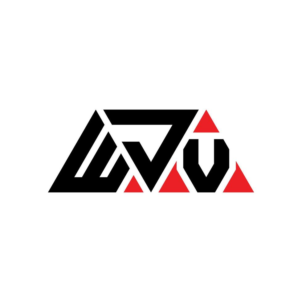 WJV triangle letter logo design with triangle shape. WJV triangle logo design monogram. WJV triangle vector logo template with red color. WJV triangular logo Simple, Elegant, and Luxurious Logo. WJV