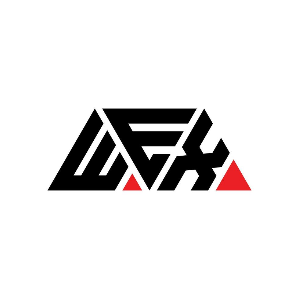 diseño de logotipo de letra de triángulo wex con forma de triángulo. monograma de diseño del logotipo del triángulo wex. plantilla de logotipo de vector de triángulo wex con color rojo. logotipo triangular wex logotipo simple, elegante y lujoso. wex