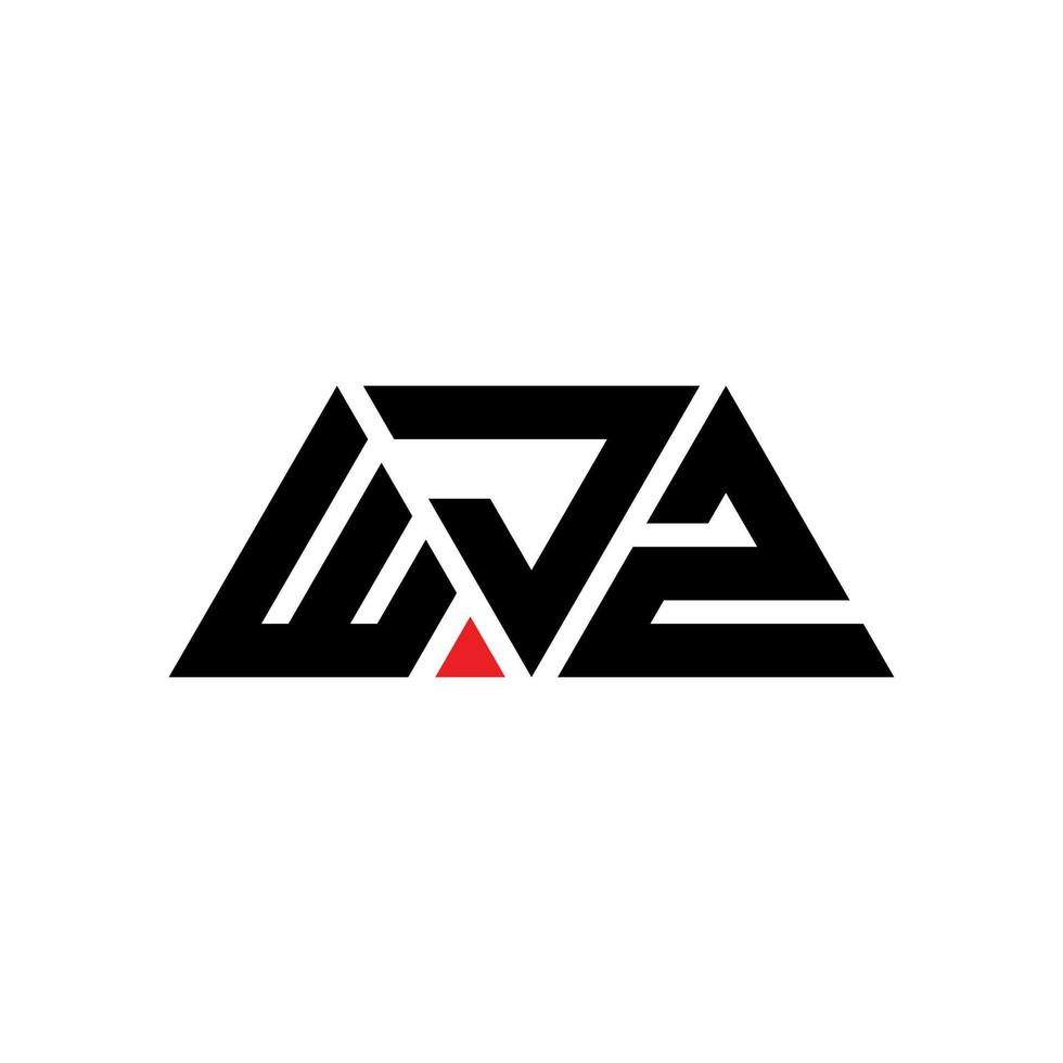 diseño de logotipo de letra triangular wjz con forma de triángulo. monograma de diseño del logotipo del triángulo wjz. plantilla de logotipo de vector de triángulo wjz con color rojo. logotipo triangular wjz logotipo simple, elegante y lujoso. wjz