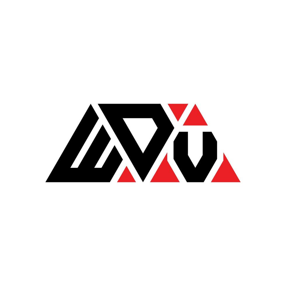 diseño de logotipo de letra triangular wdv con forma de triángulo. monograma de diseño de logotipo de triángulo wdv. plantilla de logotipo de vector de triángulo wdv con color rojo. logo triangular wdv logo simple, elegante y lujoso. wdv