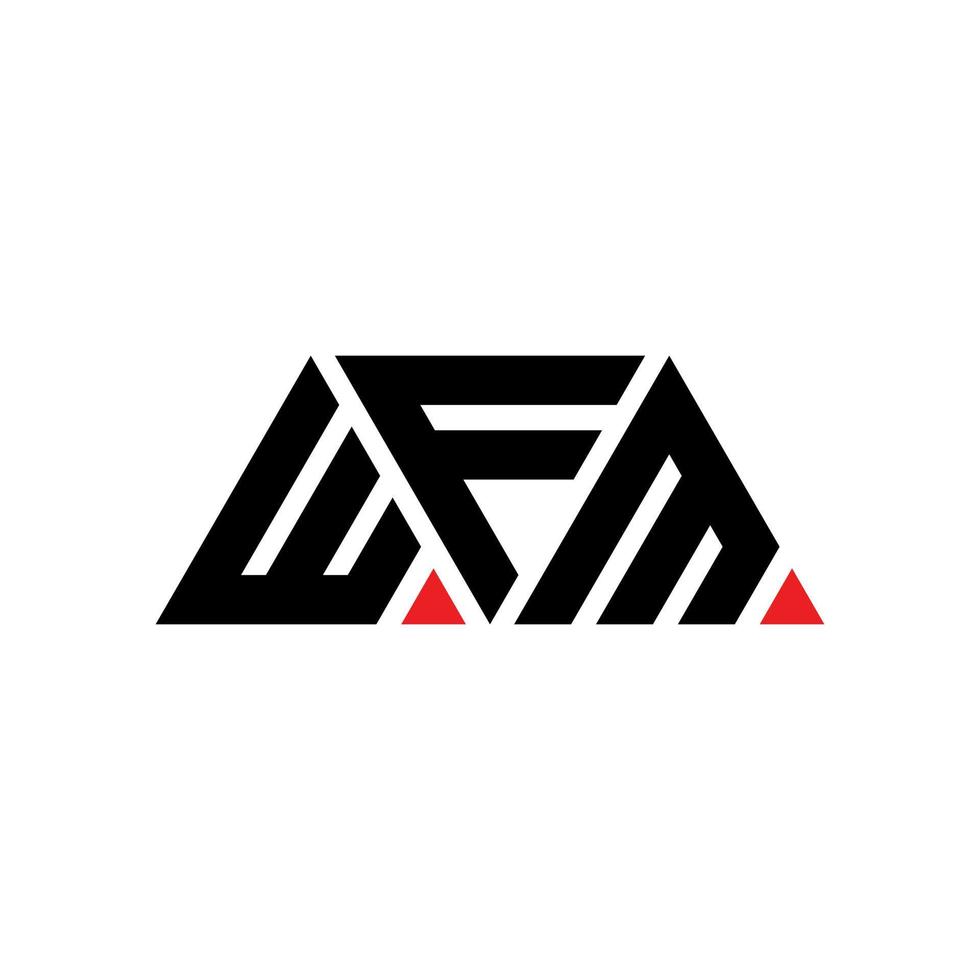 diseño de logotipo de letra triangular wfm con forma de triángulo. monograma de diseño de logotipo de triángulo wfm. plantilla de logotipo de vector de triángulo wfm con color rojo. logotipo triangular wfm logotipo simple, elegante y lujoso. wfm