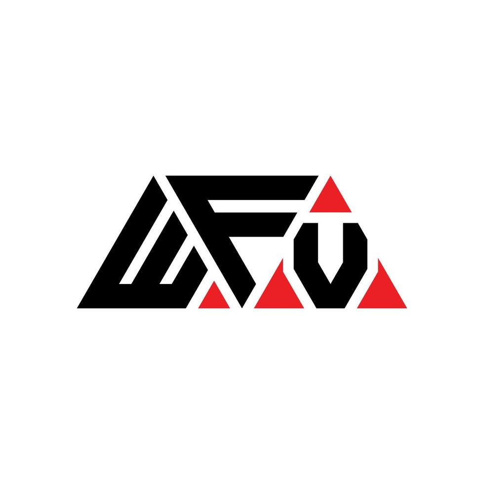 WFV triangle letter logo design with triangle shape. WFV triangle logo design monogram. WFV triangle vector logo template with red color. WFV triangular logo Simple, Elegant, and Luxurious Logo. WFV