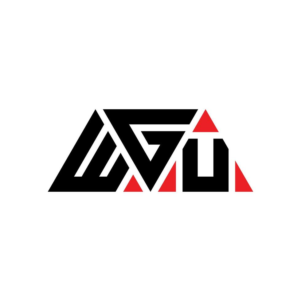 diseño de logotipo de letra triangular wgu con forma de triángulo. monograma de diseño del logotipo del triángulo wgu. plantilla de logotipo de vector de triángulo wgu con color rojo. logotipo triangular wgu logotipo simple, elegante y lujoso. wgu