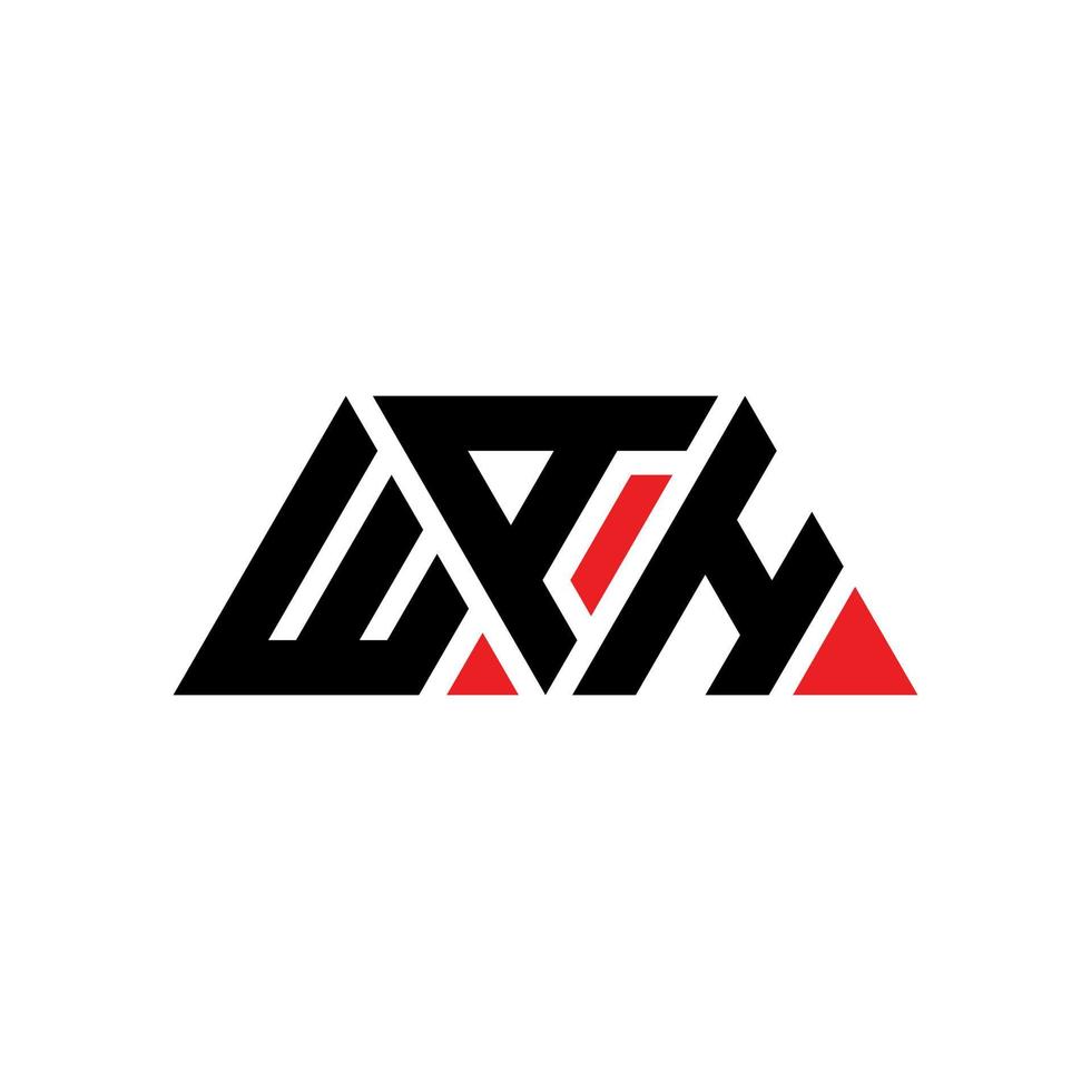 WAH triangle letter logo design with triangle shape. WAH triangle logo design monogram. WAH triangle vector logo template with red color. WAH triangular logo Simple, Elegant, and Luxurious Logo. WAH