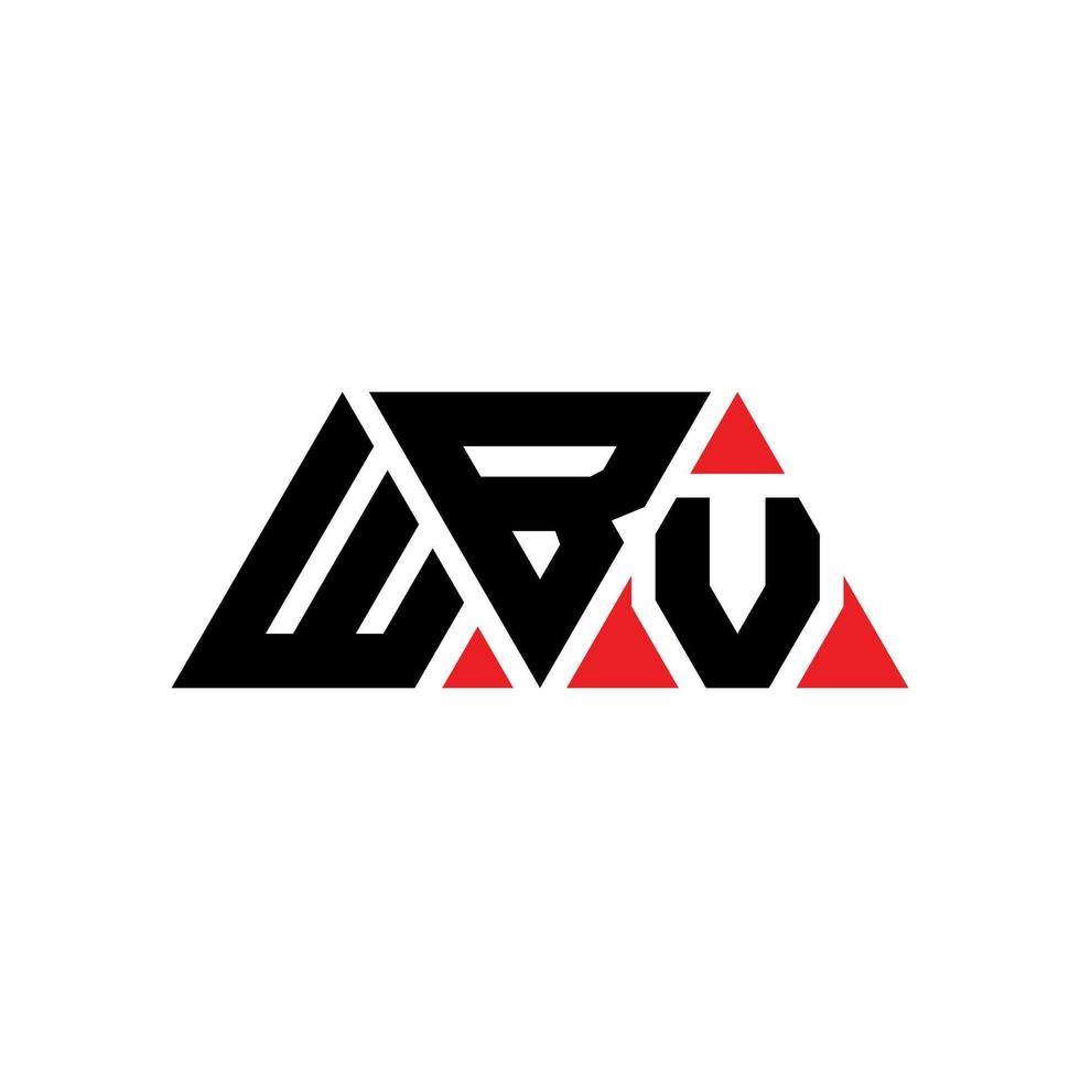 diseño de logotipo de letra triangular wbv con forma de triángulo. monograma de diseño de logotipo de triángulo wbv. plantilla de logotipo de vector de triángulo wbv con color rojo. logotipo triangular wbv logotipo simple, elegante y lujoso. wbv