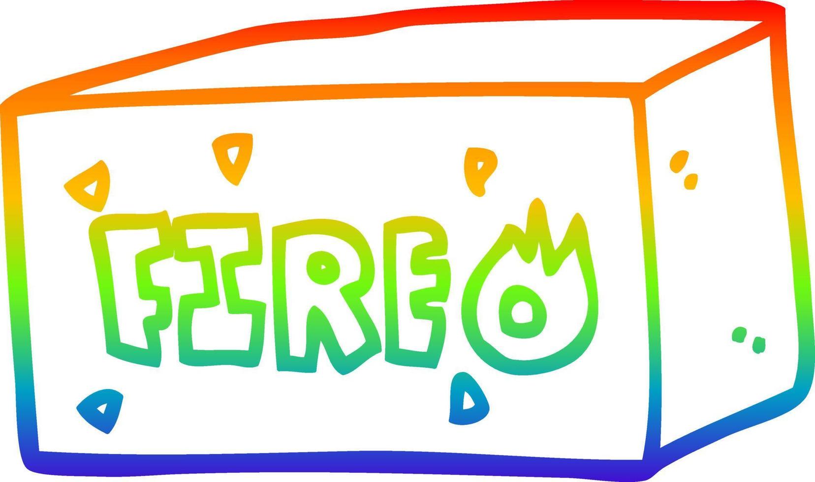 arco iris gradiente línea dibujo dibujos animados emergencia fuego signo vector