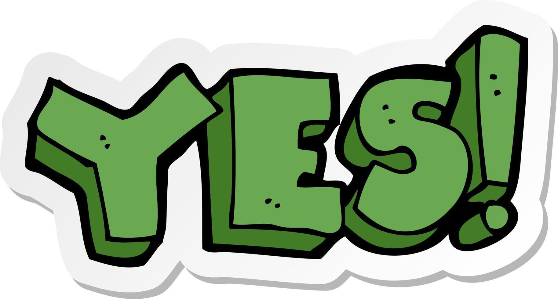 sticker of a cartoon yes symbol vector