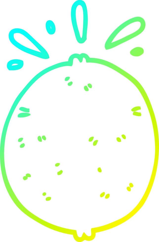cold gradient line drawing cartoon lemon vector