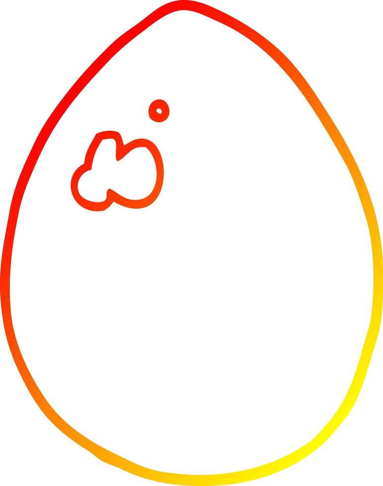 huevo de dibujos animados de dibujo de línea de gradiente cálido vector