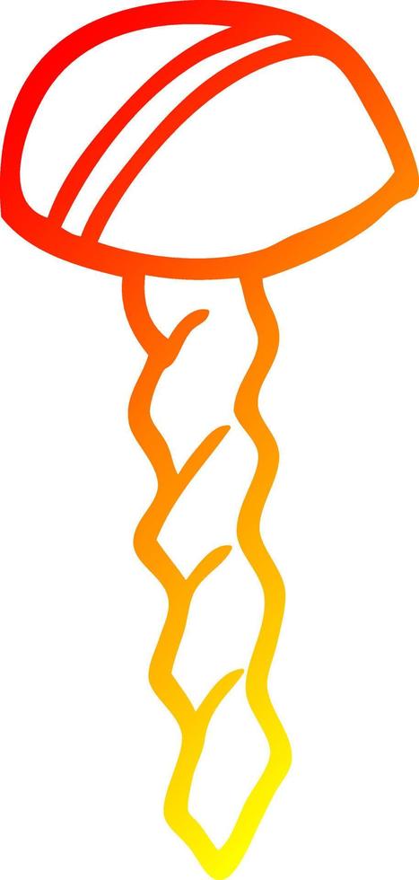 warm gradient line drawing cartoon screw vector