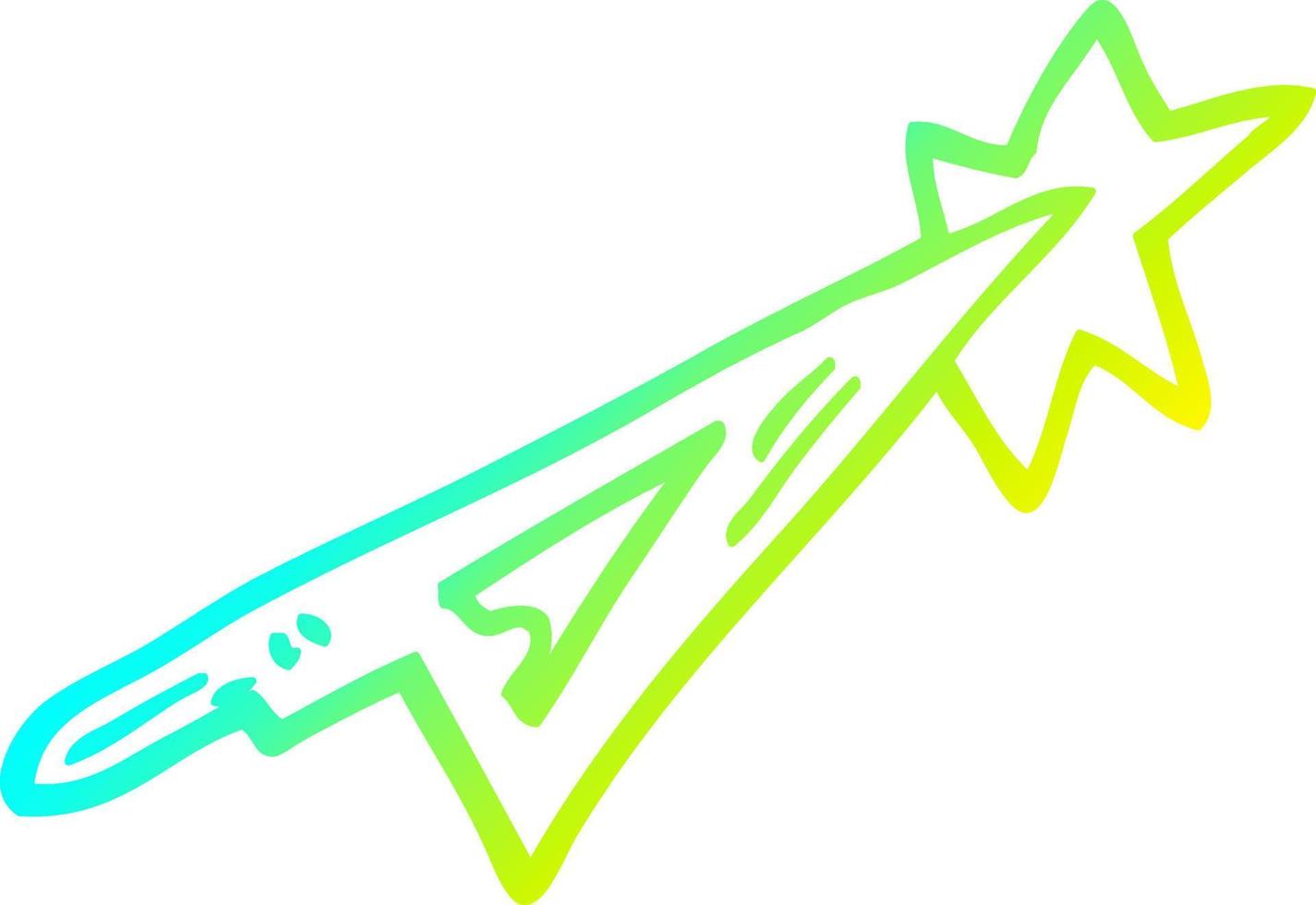 cold gradient line drawing cartoon scalpel blade vector