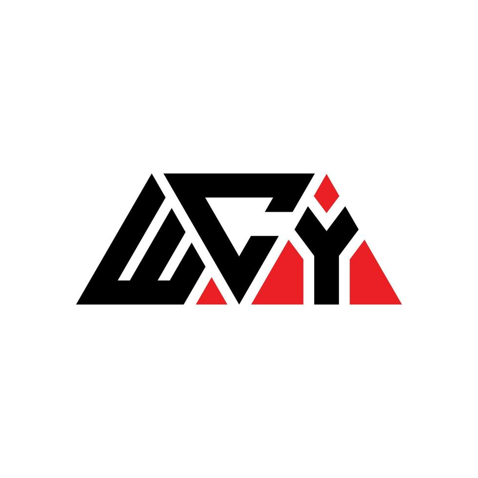 diseño de logotipo de letra triangular wcy con forma de triángulo. monograma de diseño de logotipo de triángulo wcy. plantilla de logotipo de vector de triángulo wcy con color rojo. logotipo triangular wcy logotipo simple, elegante y lujoso. wcy