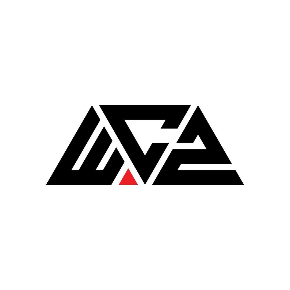 WCZ triangle letter logo design with triangle shape. WCZ triangle logo design monogram. WCZ triangle vector logo template with red color. WCZ triangular logo Simple, Elegant, and Luxurious Logo. WCZ