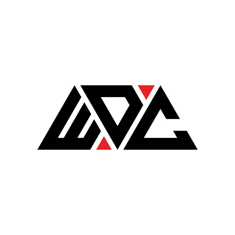 diseño de logotipo de letra triangular wdc con forma de triángulo. monograma de diseño del logotipo del triángulo wdc. plantilla de logotipo de vector de triángulo wdc con color rojo. logotipo triangular wdc logotipo simple, elegante y lujoso. wdc